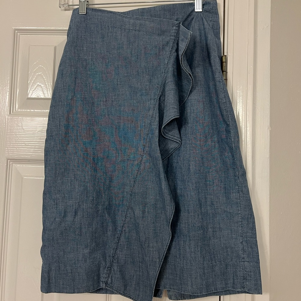 J Crew midi denim skirt